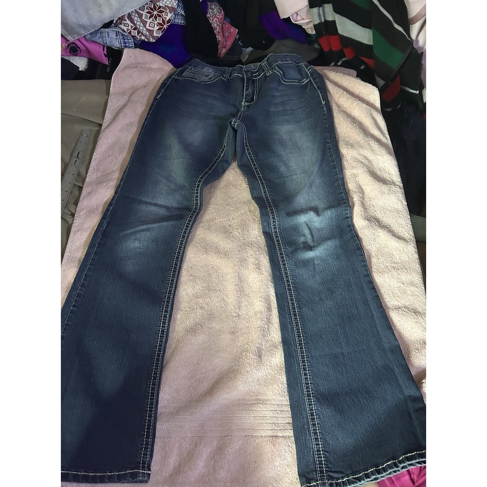ND Weekend Jeans Bootcut Embroided Pockets Stretch Y2K‎ Dark Wash Size 8